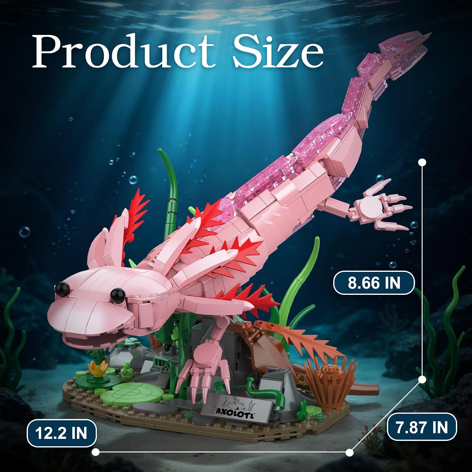 Axolotl - Juego de construcción compatible con animales LEGO, bloqu...