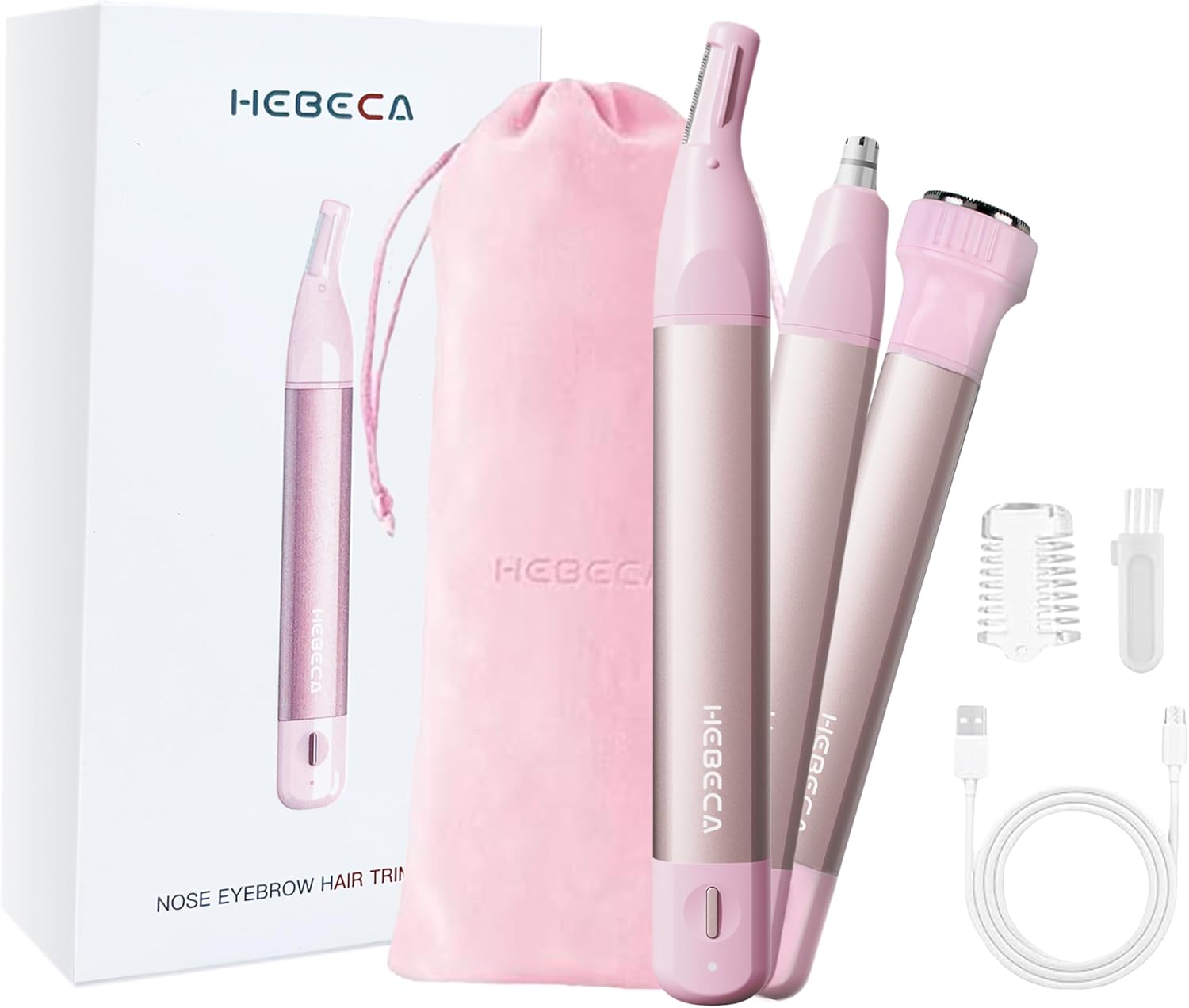 HEBECA Recortadora de pelo de nariz para mujeres 3en1 Recortadora d...