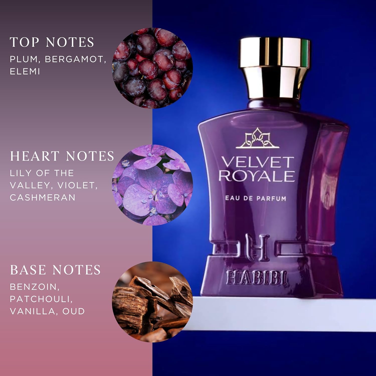 H HABIBI Velvet Royale Perfume Árabe para Mujeres \u2013 2.5 oz (75...