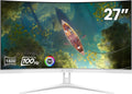 CRUA - Monitor curvo de 27 pulgadas en blanco, Full HD (1920x1080P)...