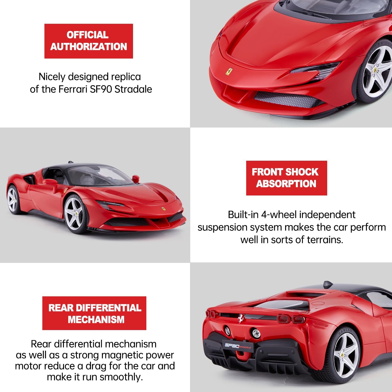 RASTAR 1\/14 Ferrari SF90 Stradale Coche con control remoto por rad...
