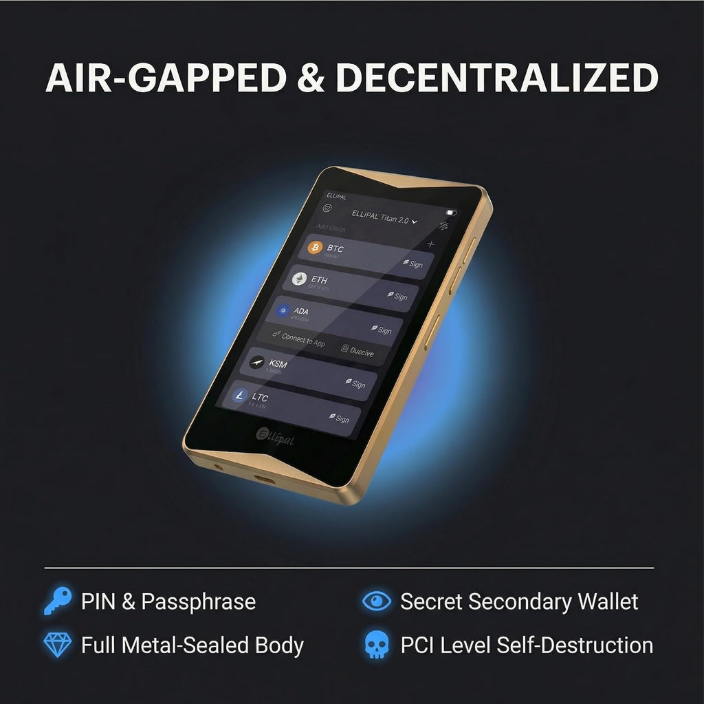 ELLIPAL Titan 2.0 Air-Gapped Crypto Wallet - Cartera fría para Bitc...