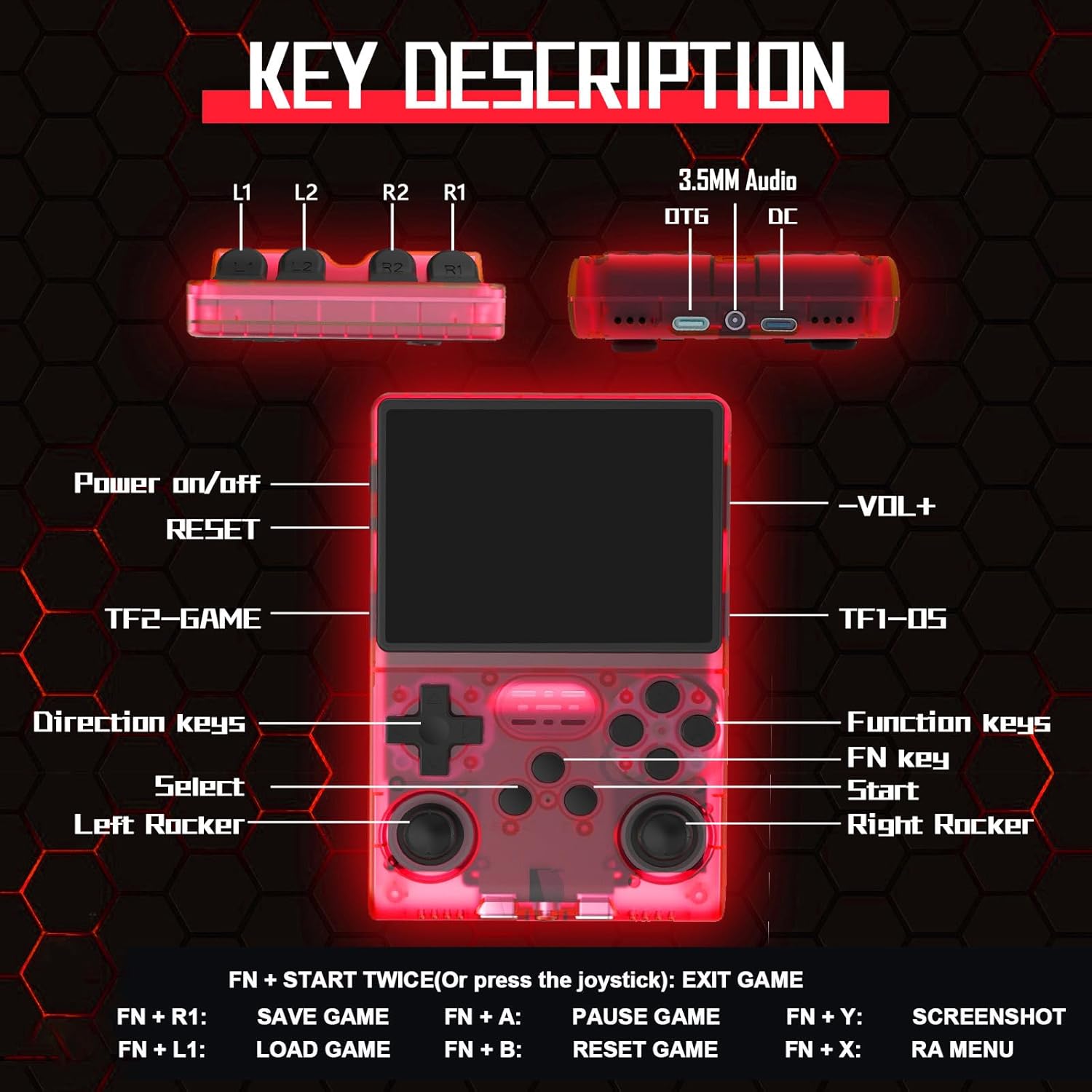 R40S PRO 30,000 en 1 Consola de juegos de mano, pantalla IPS de 3.5...