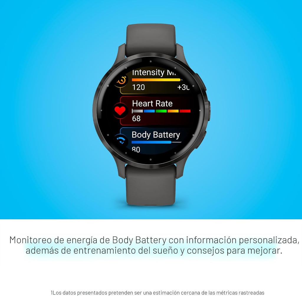 Garmin Venu 3S, reloj inteligente con bisel de acero inoxidable col...