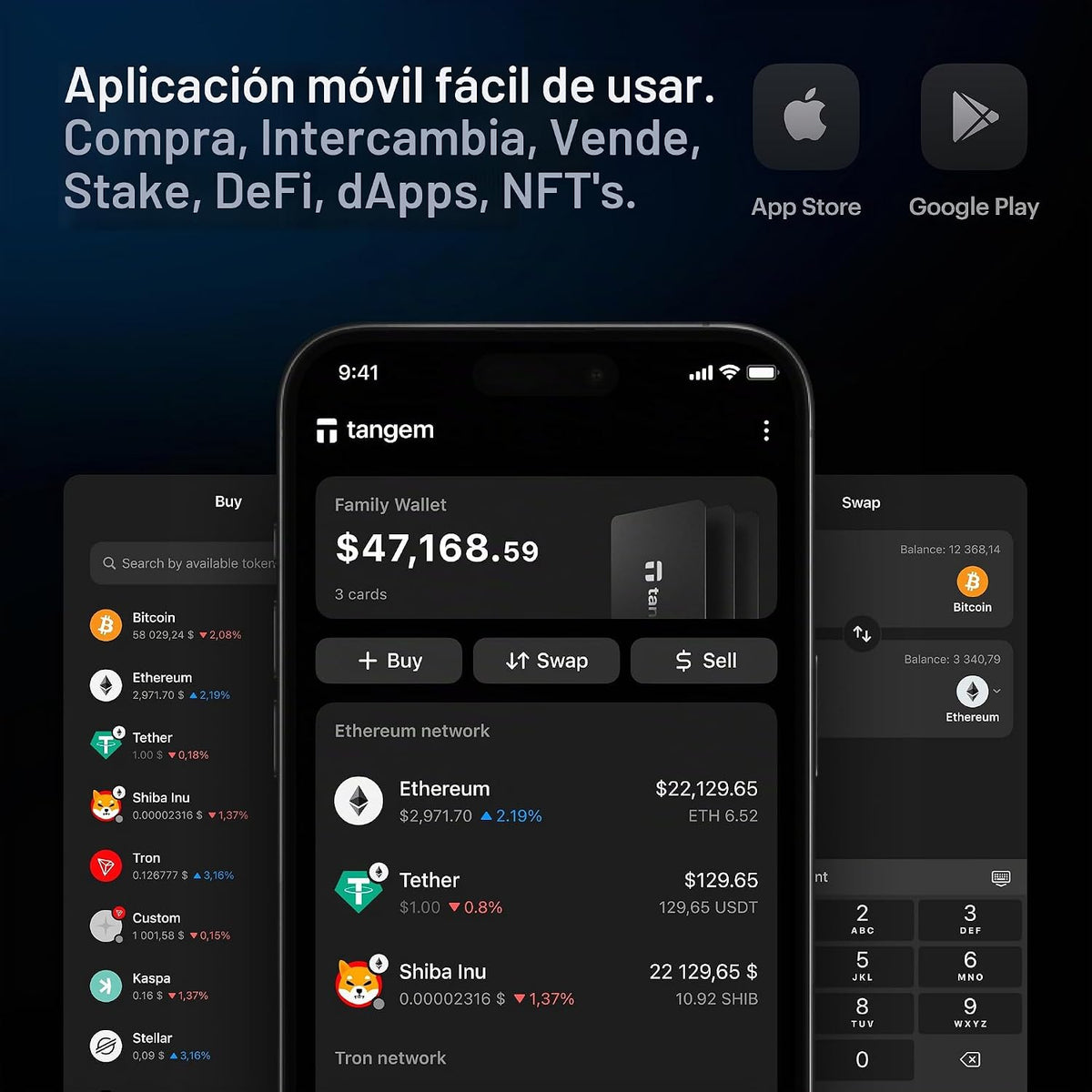 TANGEM Stealth Crypto Wallet Pack de 3 - Almacenamiento en frío de...