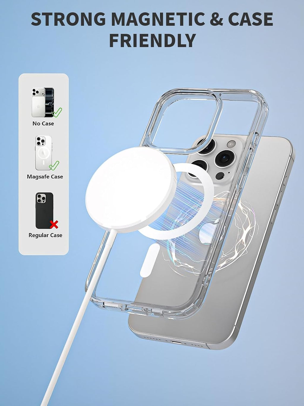Cargador inalámbrico magnético de 6 pies rápido Apple Mag-Safe carg...