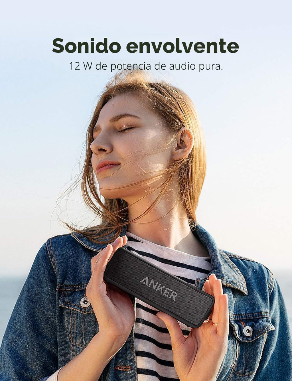 Anker Soundcore 2 - Altavoz Bluetooth portátil con sonido estéreo,...