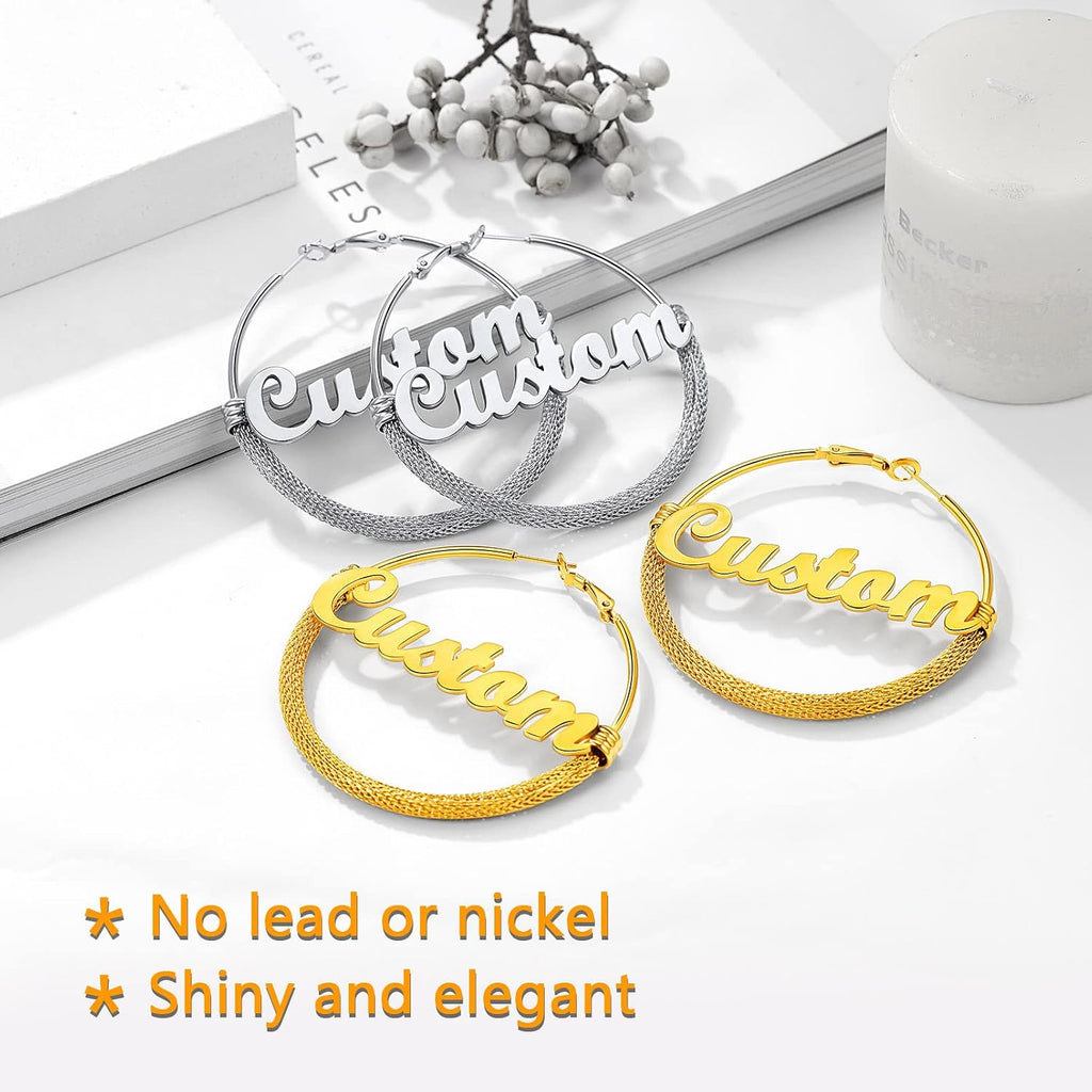 PROSTEEL 12\/16\/24\/32\/40 Pulgadas Aretes de Aro Gruesos para Muj...