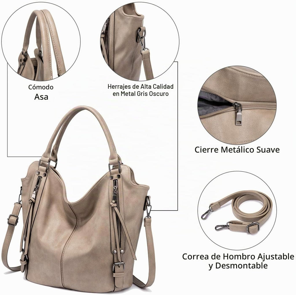 Bolso de mano para mujer Realer de piel sintética, bolsos de hombro...