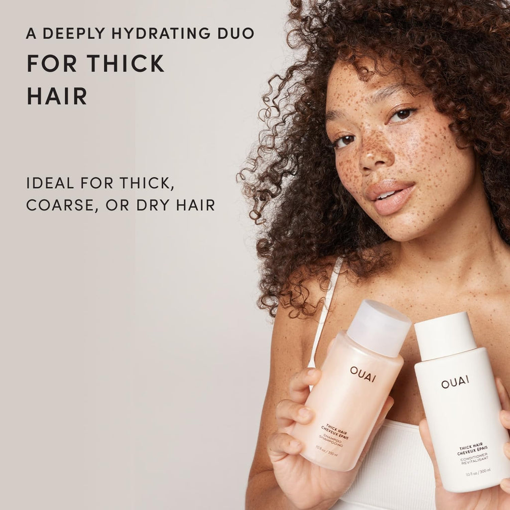 OUAI Juego de champú y acondicionador para cabello grueso, champú y...