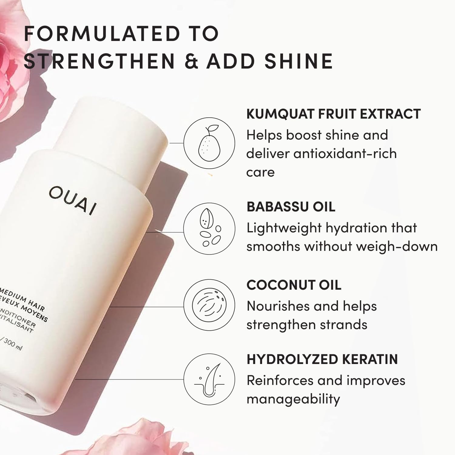 OUAI Juego de champú y acondicionador para cabello medio, tamaño de...