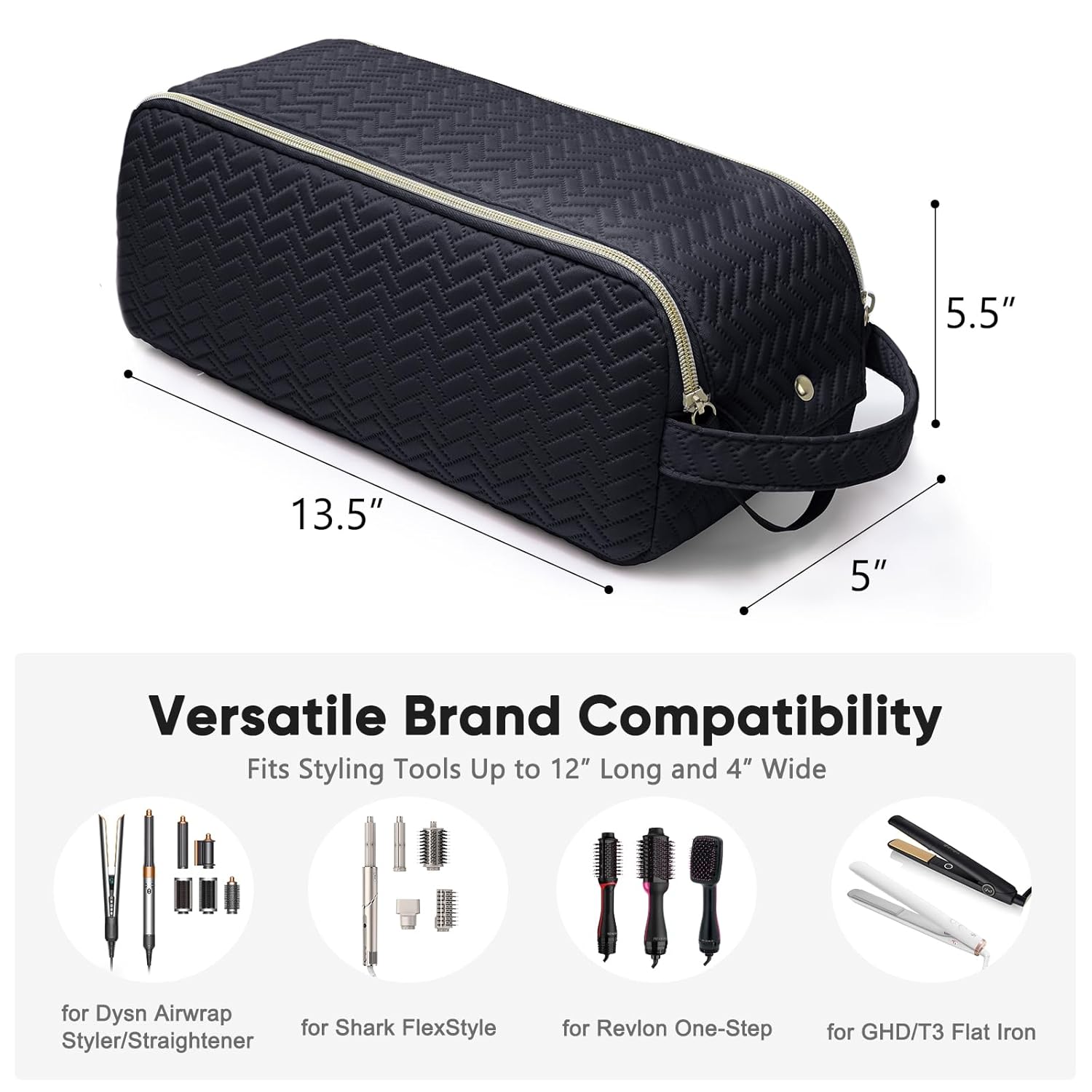 ELCUPA Bolsa de viaje grande para herramientas para el cabello comp...