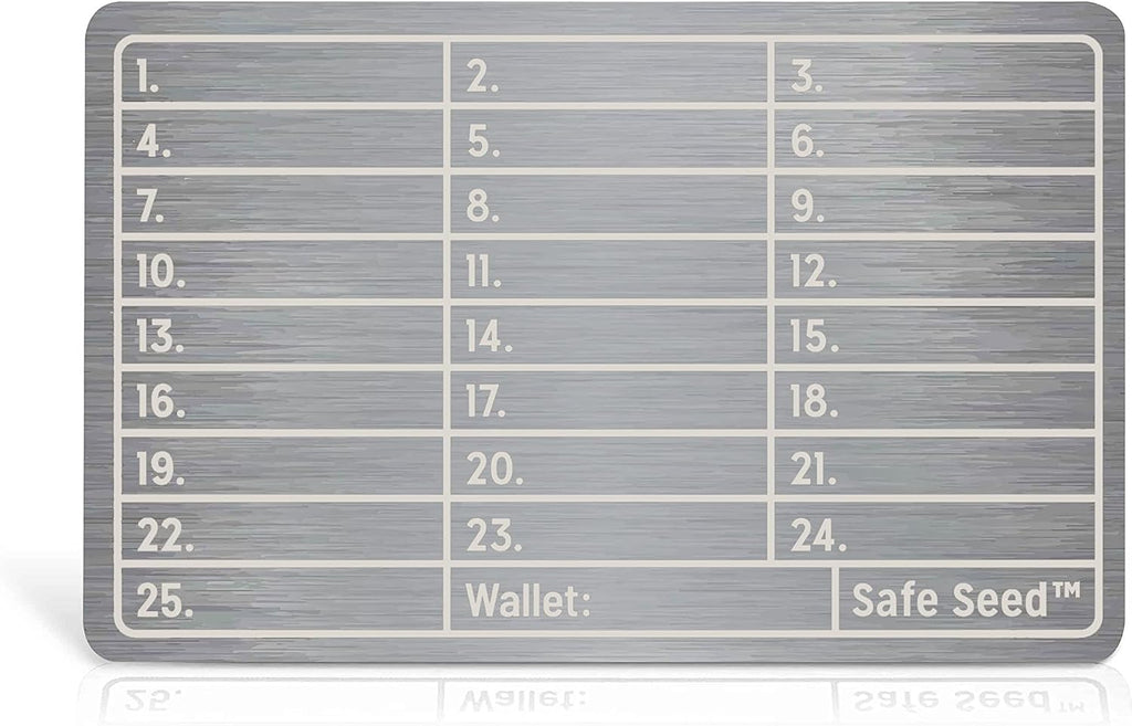 Safe Seed Billetera de metal Edición Titanio 12-25 Word Recovery Pa...