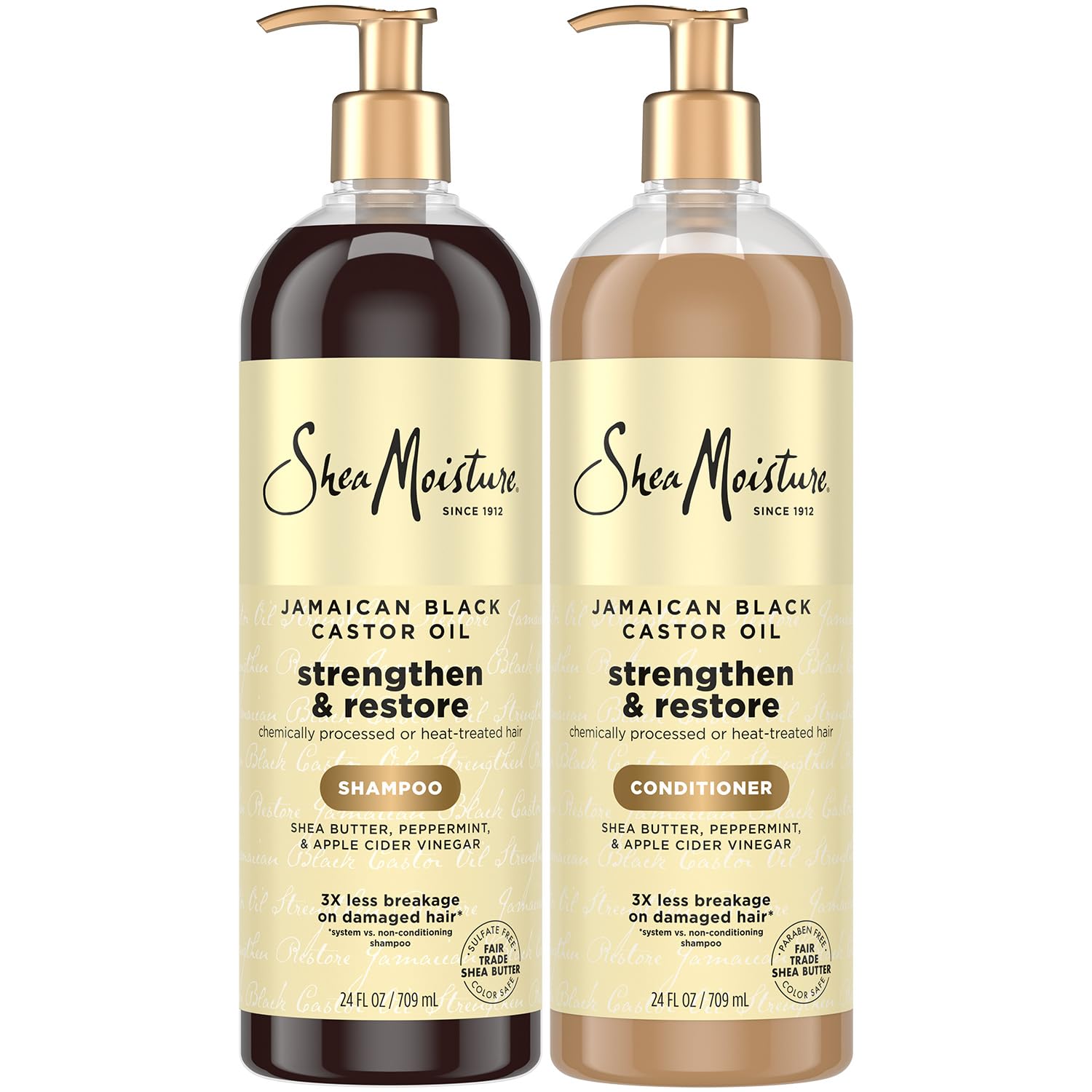 SheaMoisture - Juego de champú y acondicionador de aceite de ricino...