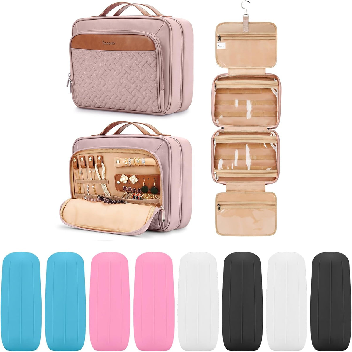 COOSKY Neceser colgante de viaje para mujer, bolsa de maquillaje gr...