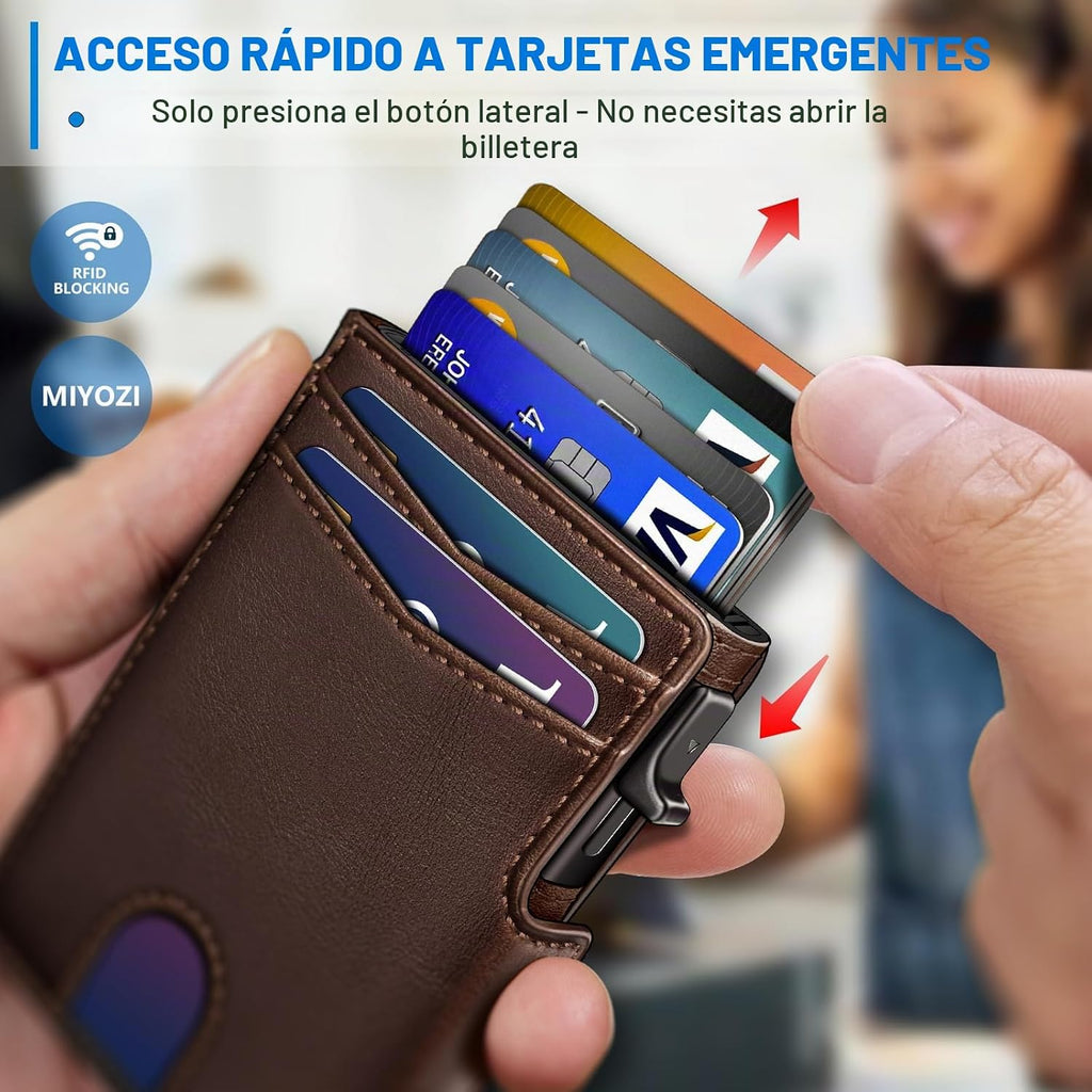 miyozi Billetera para hombre, magnética minimalista delgada con sop...