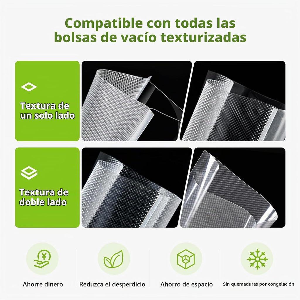 Bonsenkitchen Envasadora al vacío con diseño de fácil asa, 1 rollo...