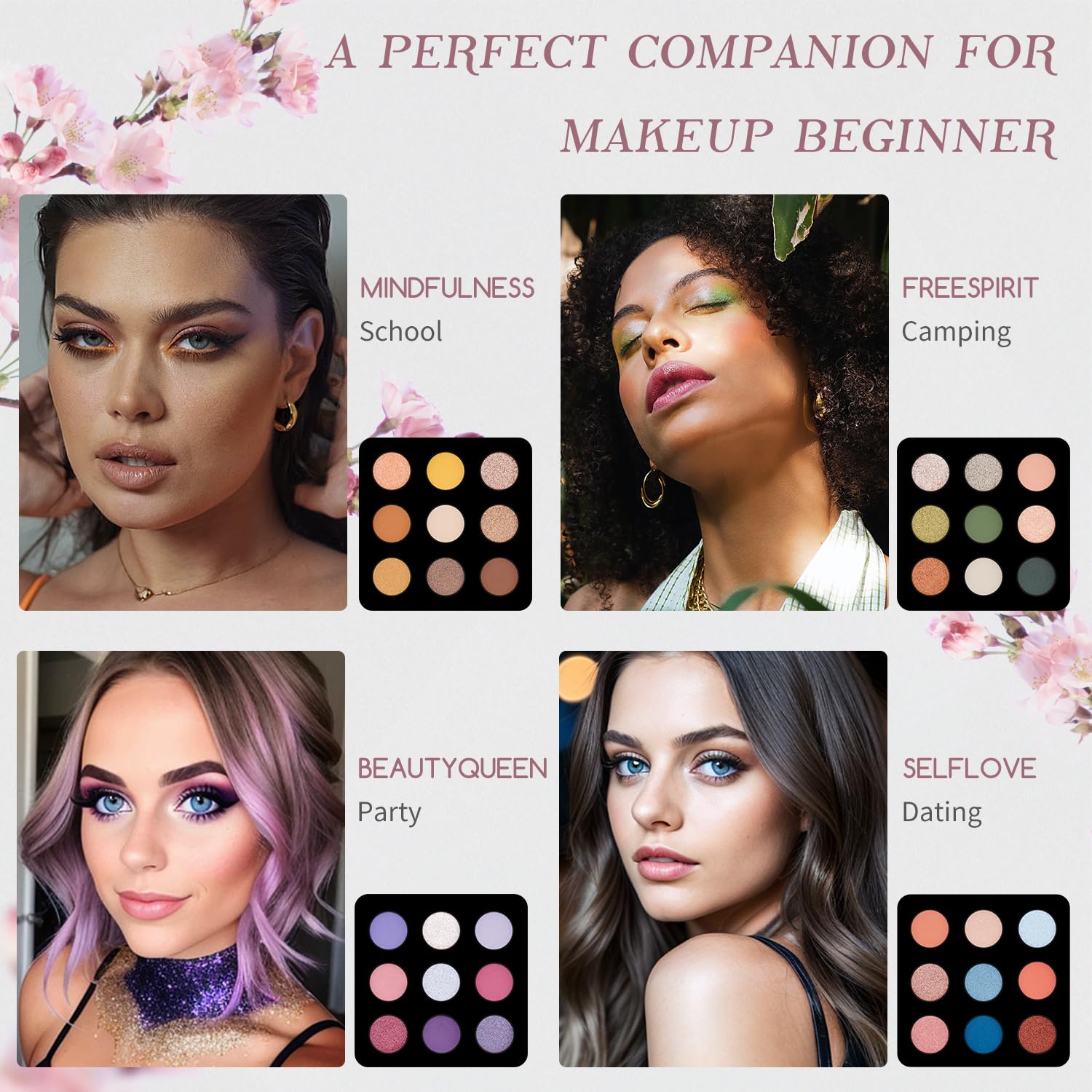 Color Nymph Maquillaje para adolescentes con bolso rosa reutilizabl...