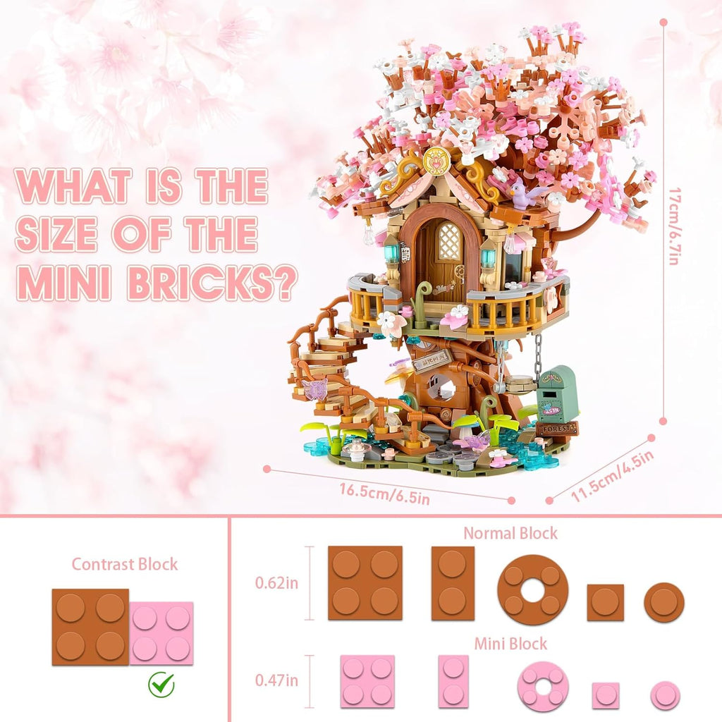 Vziimo - Juego de construcción de árbol bonsái de flor de cerezo, c...
