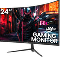 CRUA Monitor curvo para juegos de 24 pulgadas, 200 Hz \/ 180 Hz, mo...