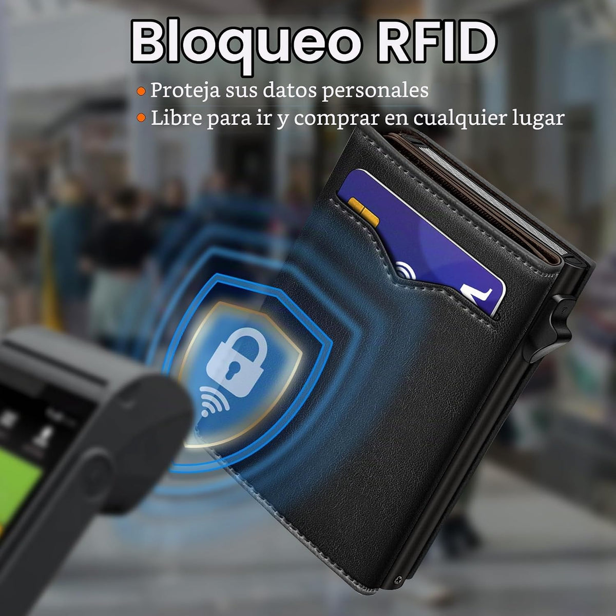 Cartera miyozi para hombre, con bolsillo para efectivo, 2 ventanas...
