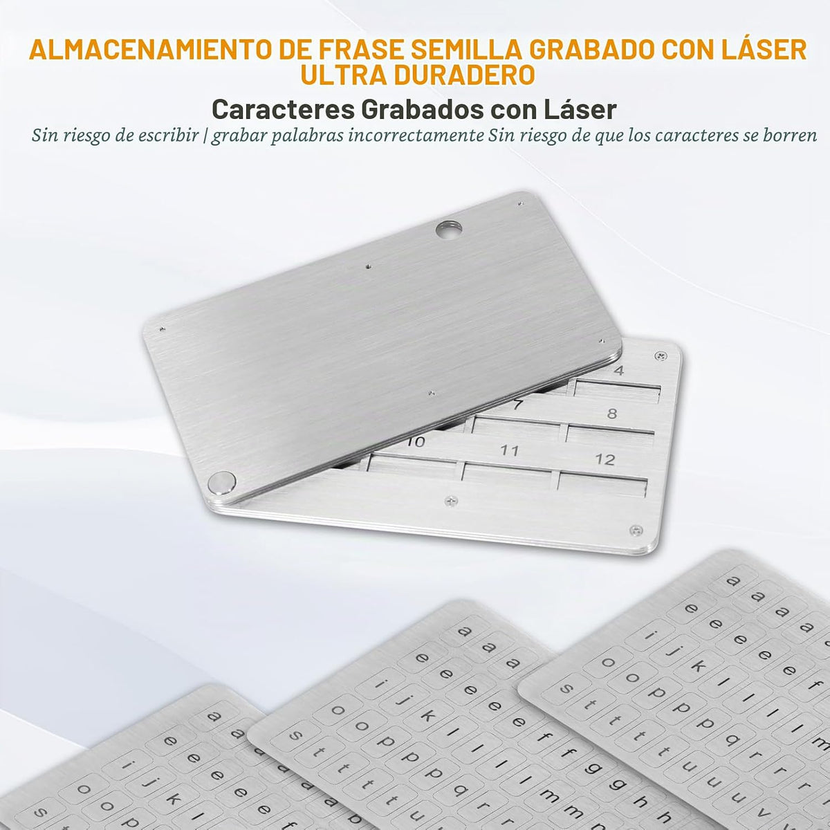 Crypto Seed Phrase Storage-Placa de frases de metal de acero inoxid...