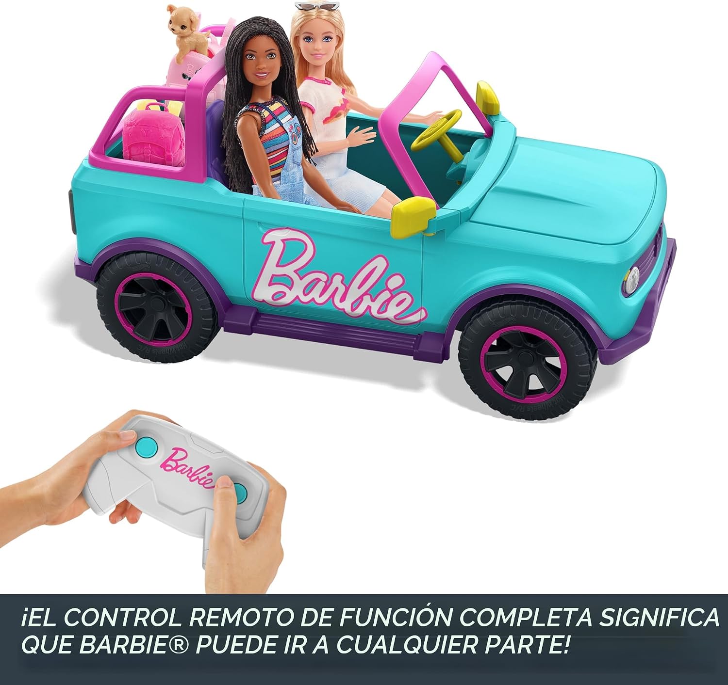 Barbie Hot Wheels RC SUV, vehículo de control remoto que se adapta...