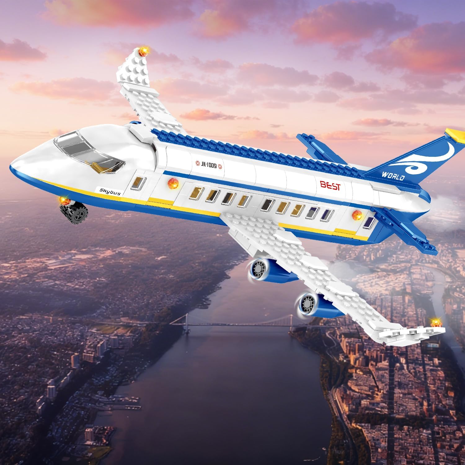 IKKOSYA Juego de construcción de avión de pasajeros de ciudad, 510...