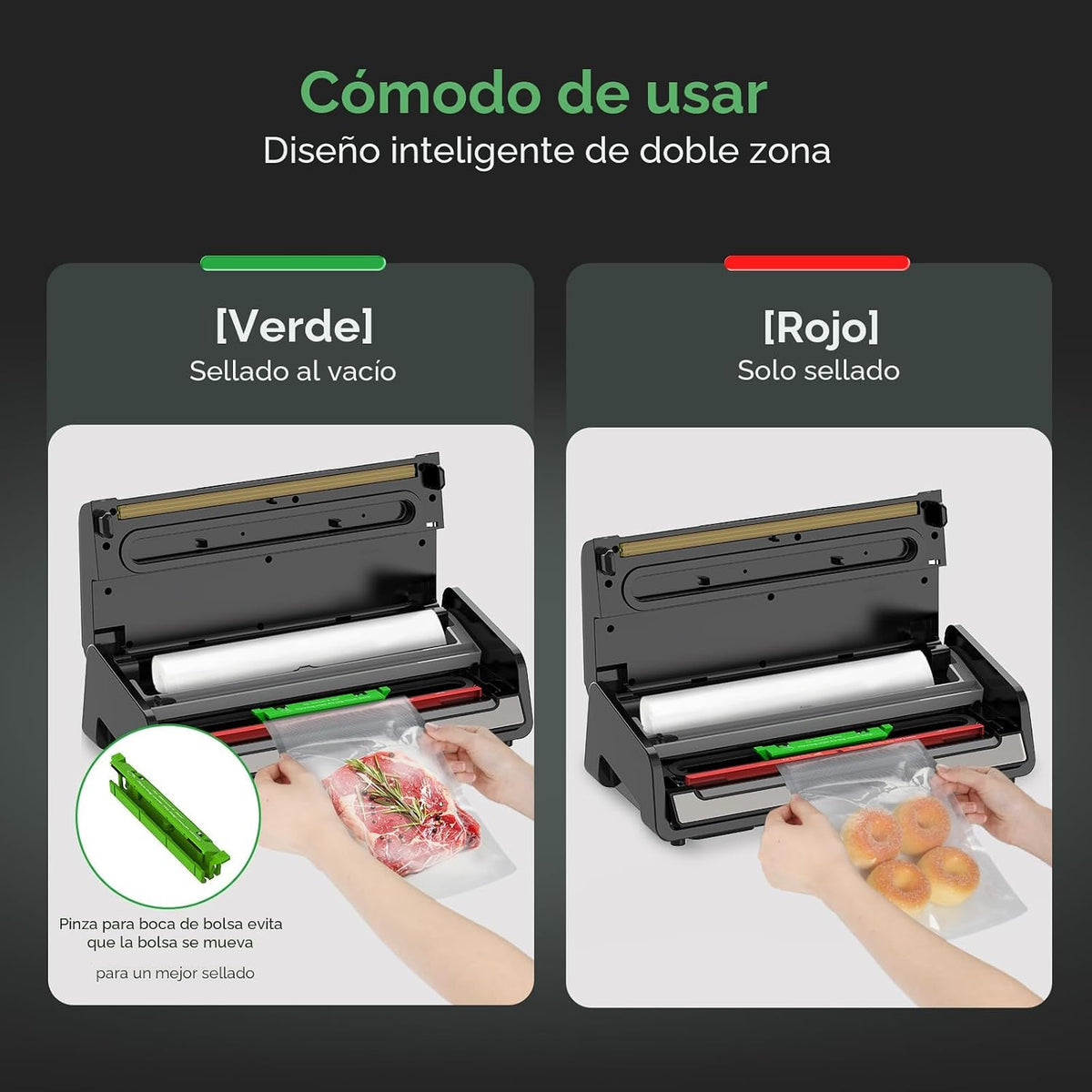 FRESKO Sellador al vacío para alimentos con detección automática de...