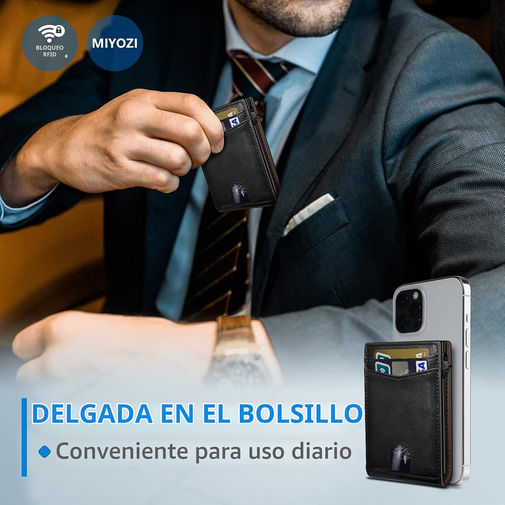 miyozi Cartera para hombre, tarjetero desplegable con bloqueo RFID,...