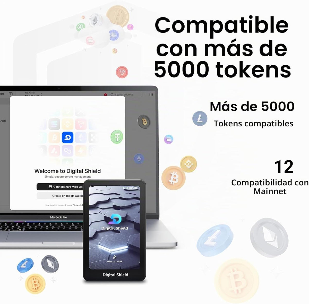 Cerilune Billetera de hardware criptográfico con espacio de aire -...