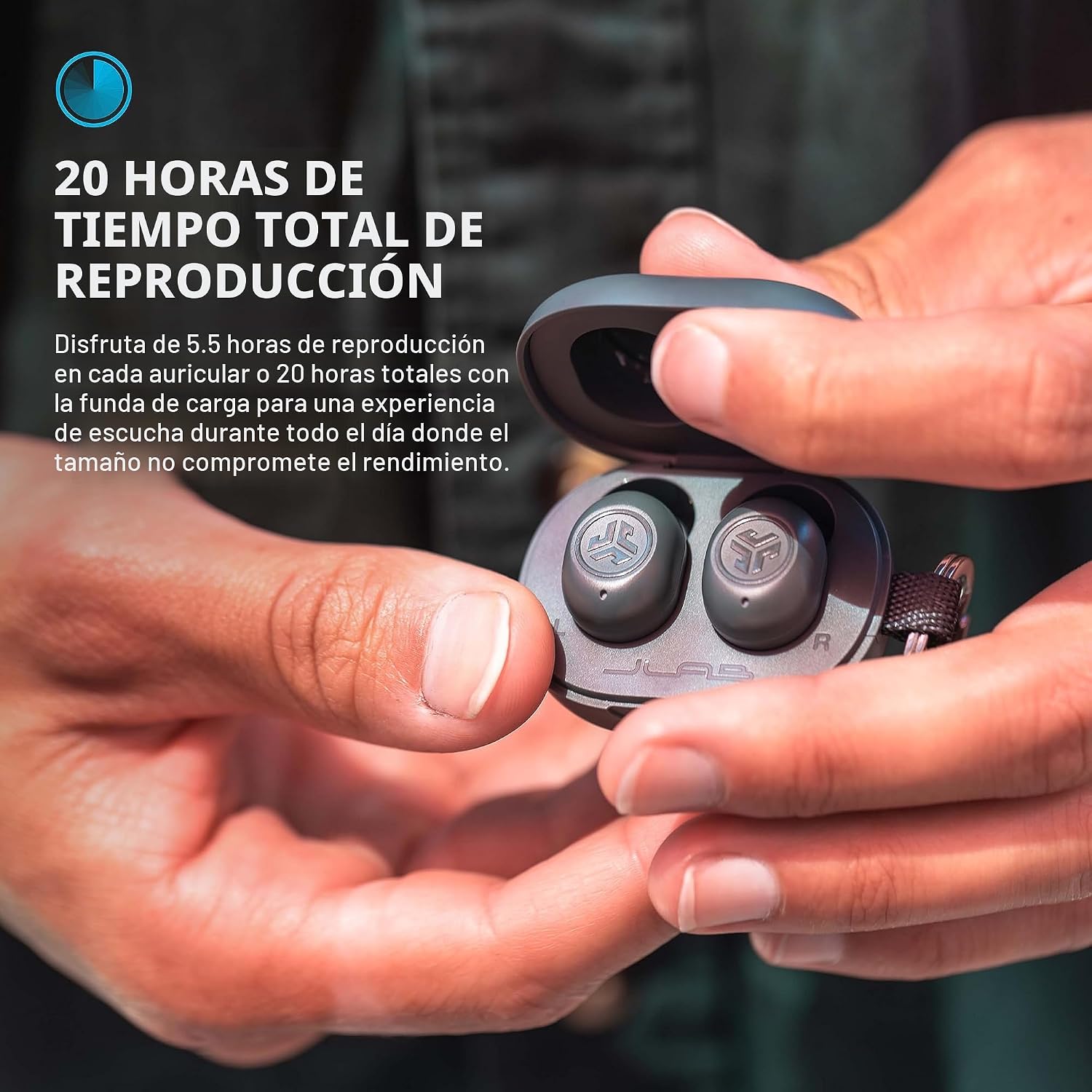 JLab JBuds Lux ANC - Paquete de auriculares sobre la oreja con auri...