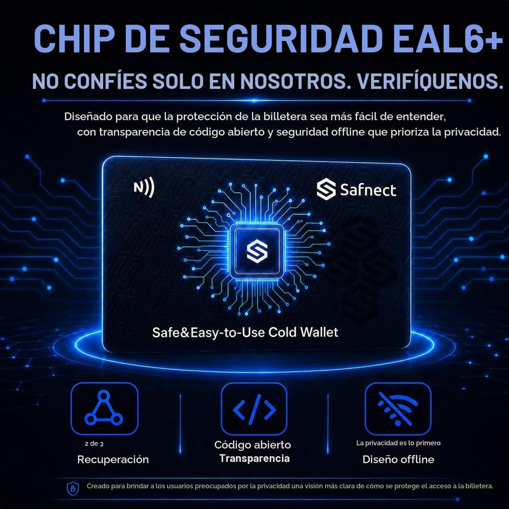 Cold Wallet Crypto con 2 de 3 recuperación de doble diseño de segur...