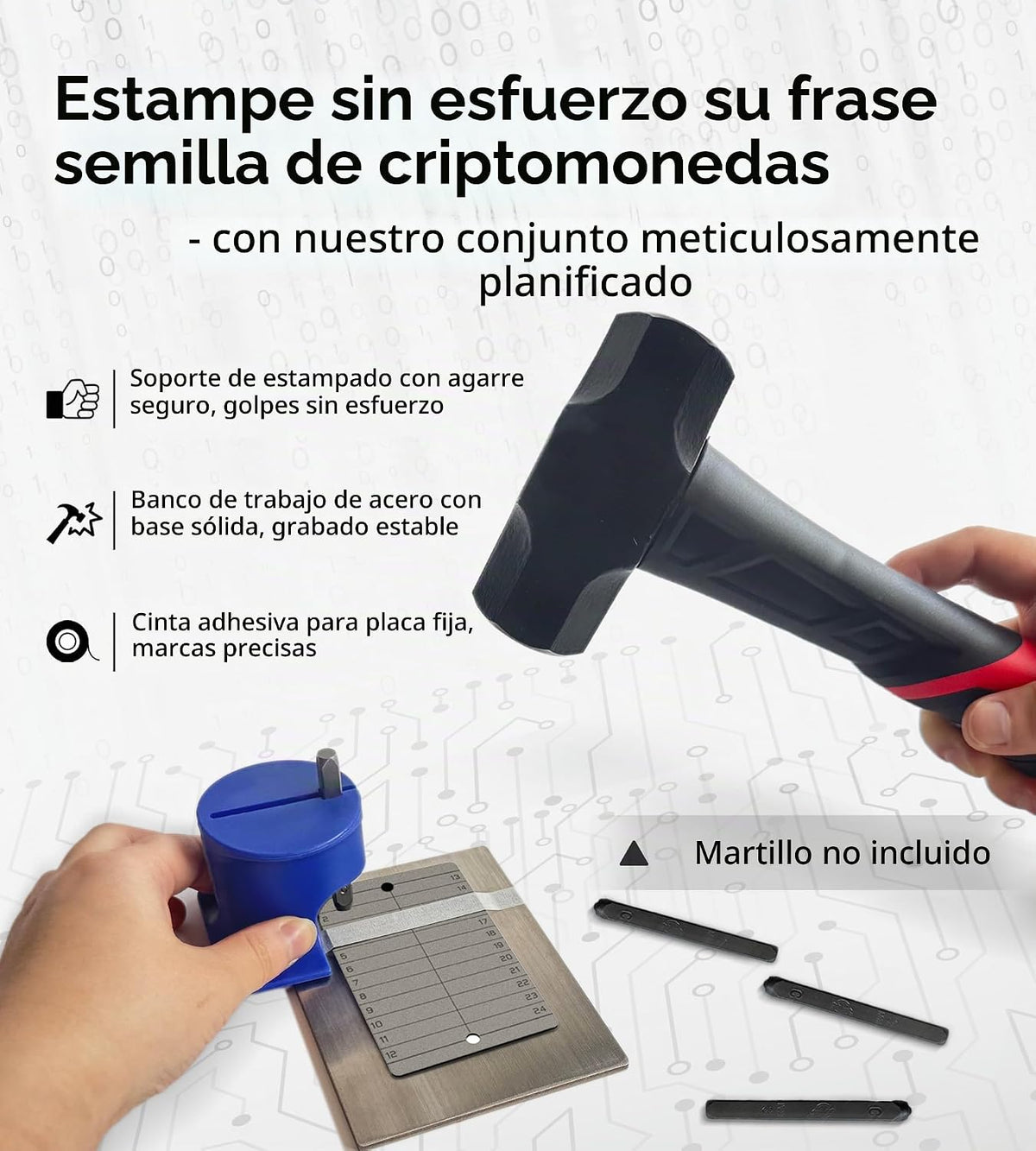 CREVIK Crypto Seed Phrase Storage - Placa de Frase Semilla de Titan...
