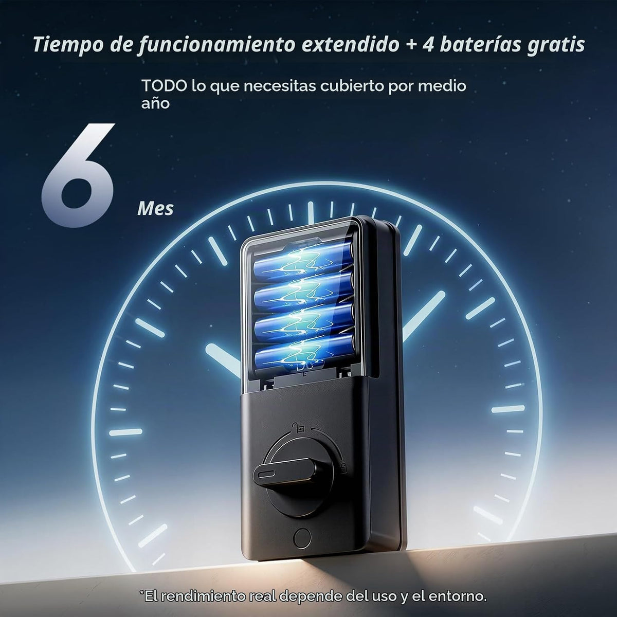 Cerradura de puerta de entrada sin llave, cerradura inteligente biq...
