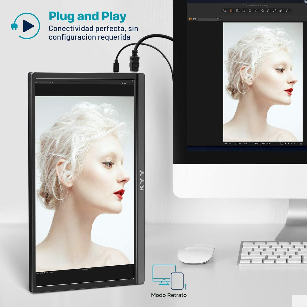 KYY Monitor portátil de 15.6 pulgadas 1080P FHD USB-C, pantalla de...