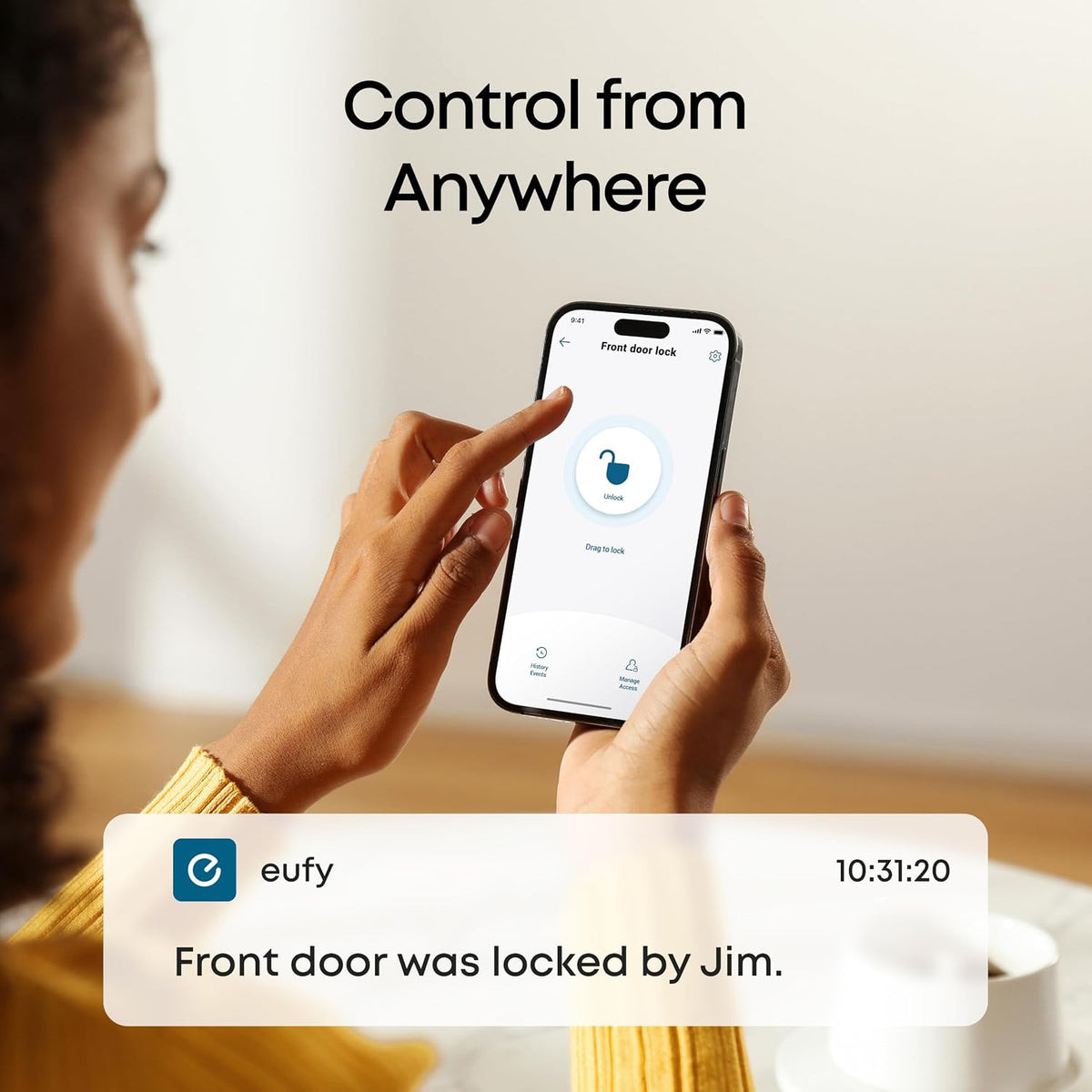 eufy Security Smart Lock C220 - Juego de manijas de puerta delanter...