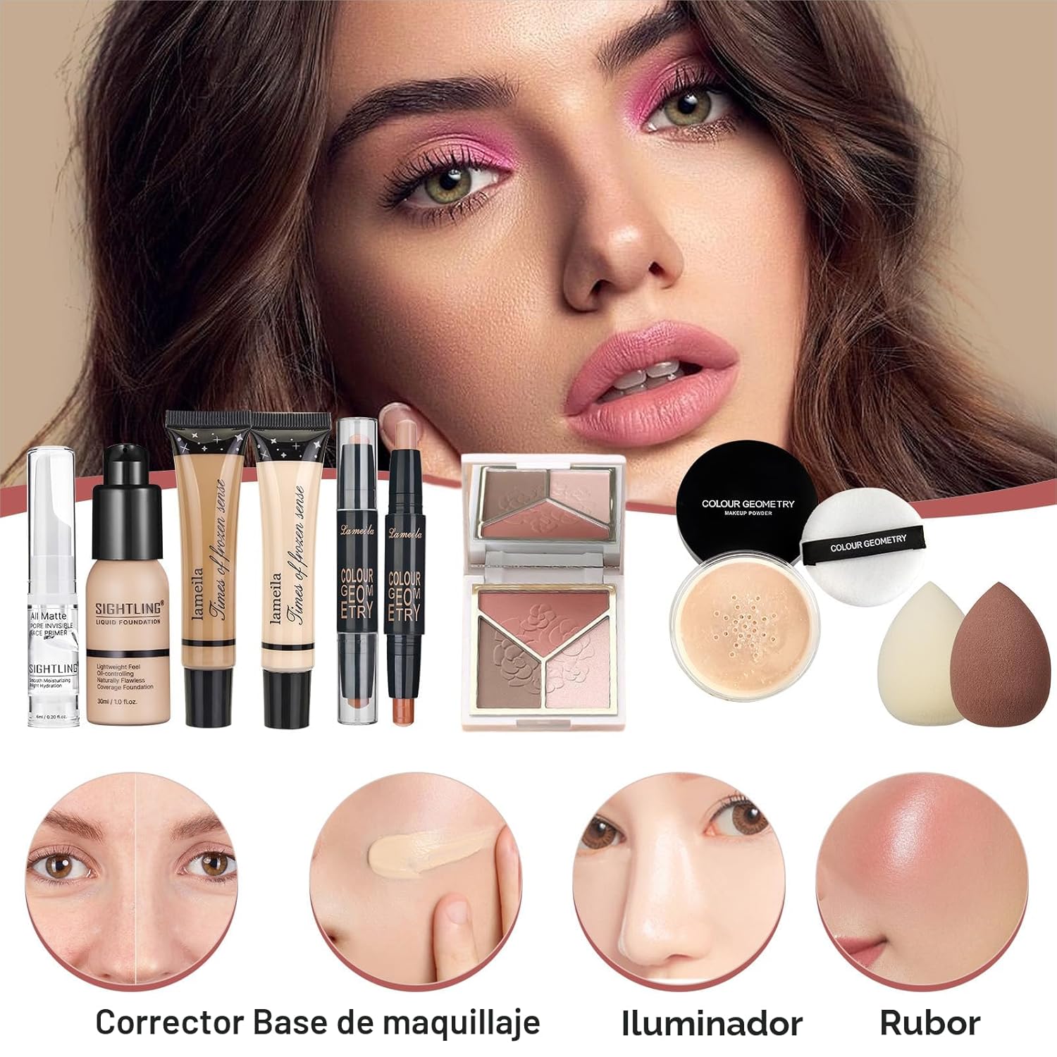 Kit de maquillaje todo en uno, kit de maquillaje de viaje, juego de...