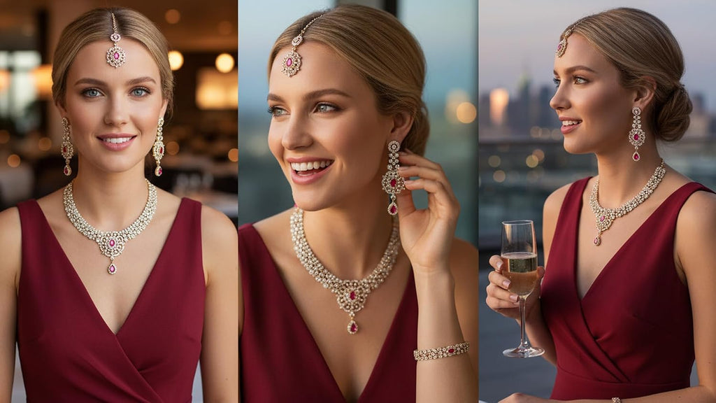 Conjuntos de joyas Touchstone para mujer, joyería india para boda,...