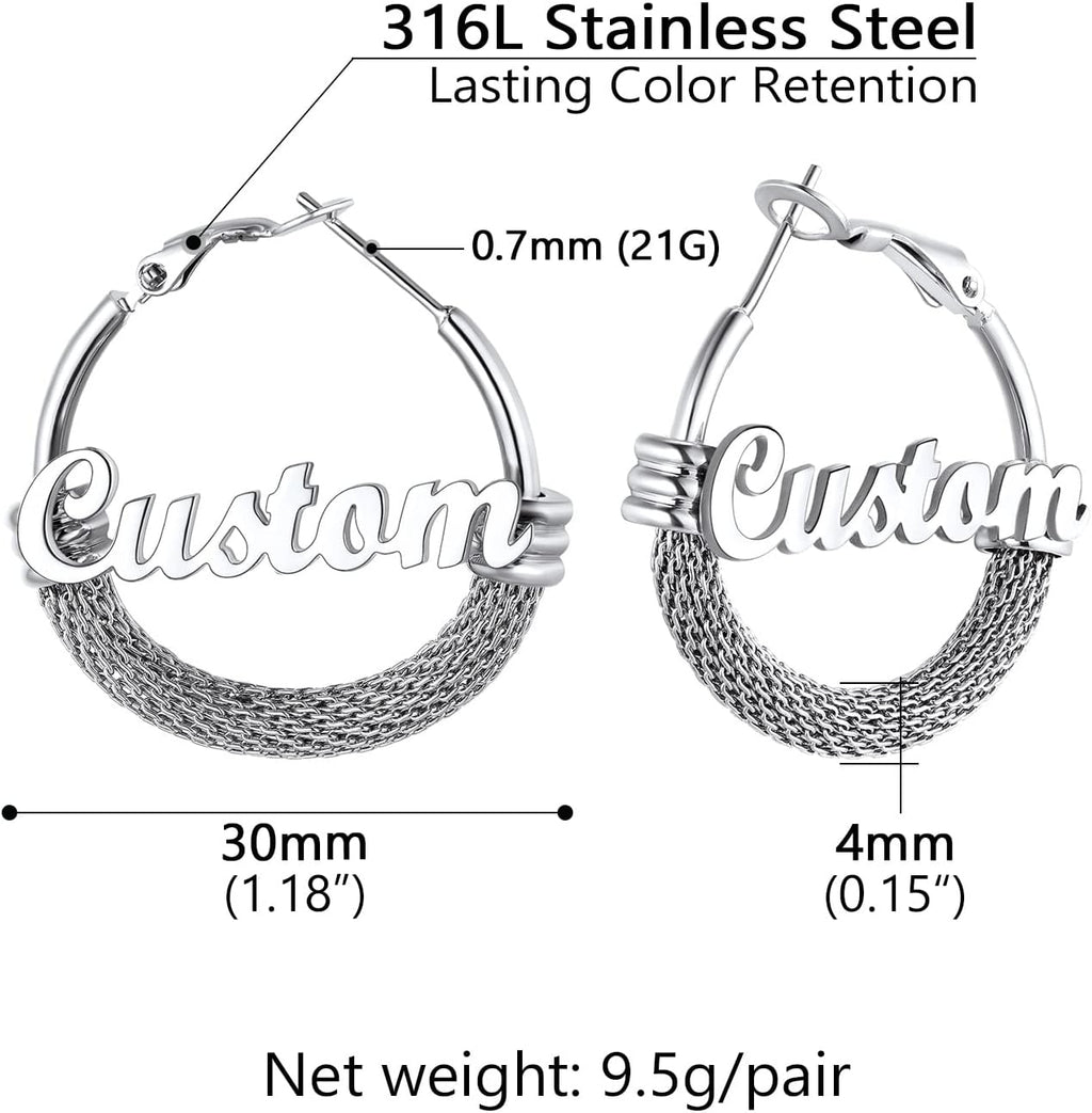 PROSTEEL 12\/16\/24\/32\/40 Pulgadas Aretes de Aro Gruesos para Muj...