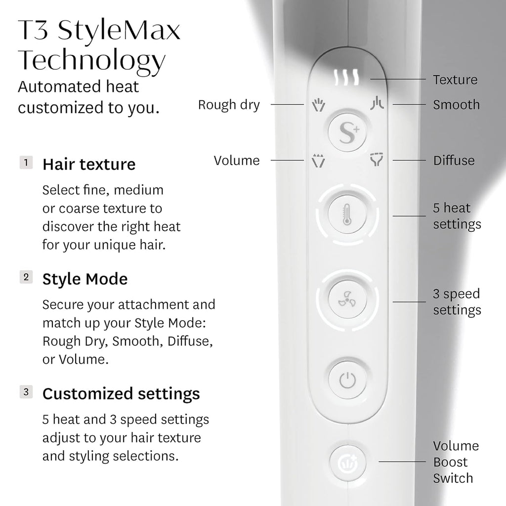T3 Featherweight StyleMax - Secador de pelo iónico profesional con...