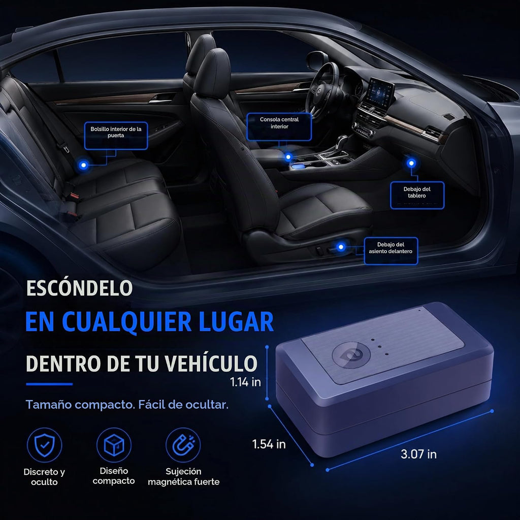 Rastreador GPS para vehículos sin suscripción, dispositivo magnétic...