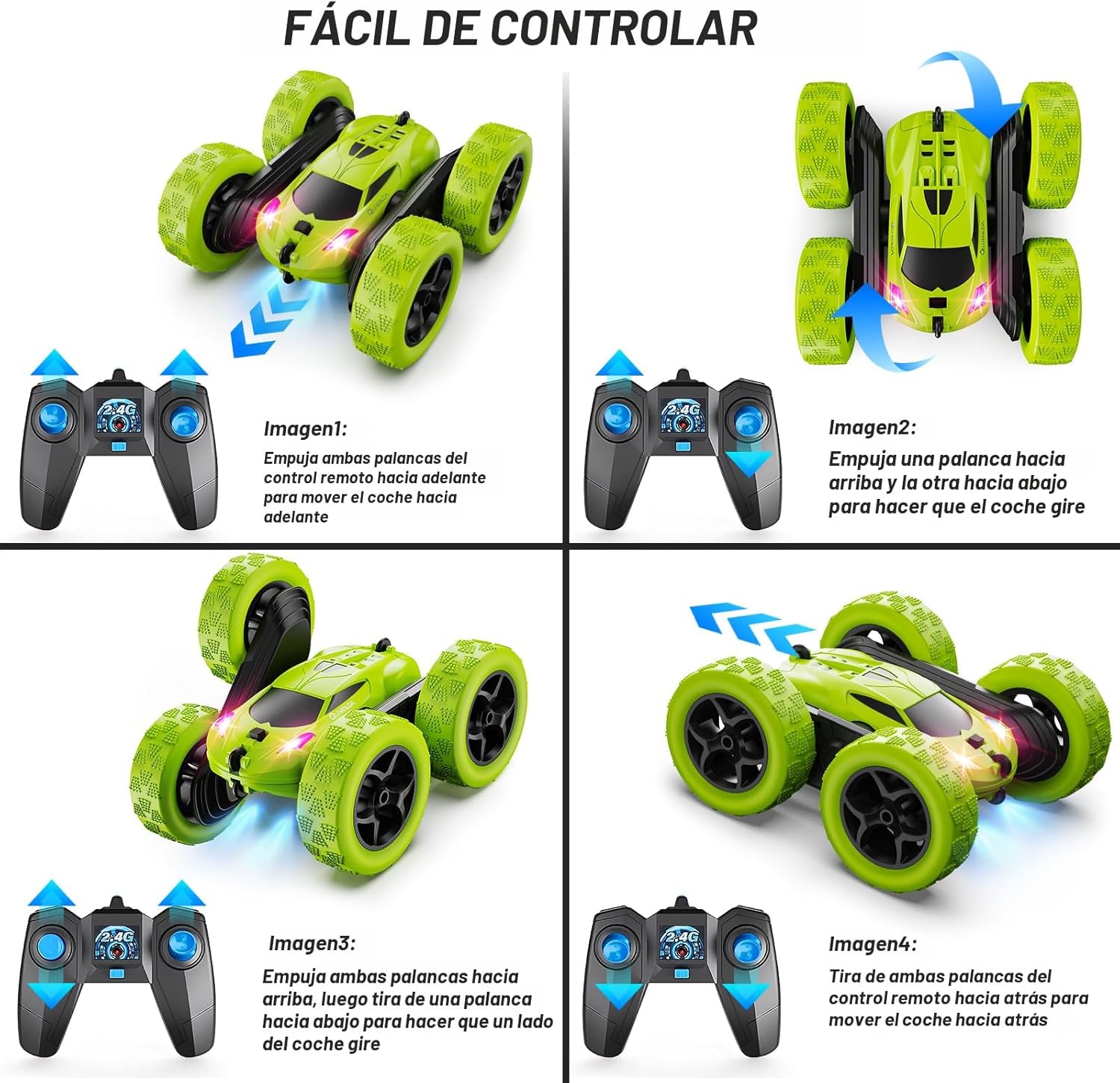 QUNREDA - Auto de control remoto para niños de 6 años en adelante,...