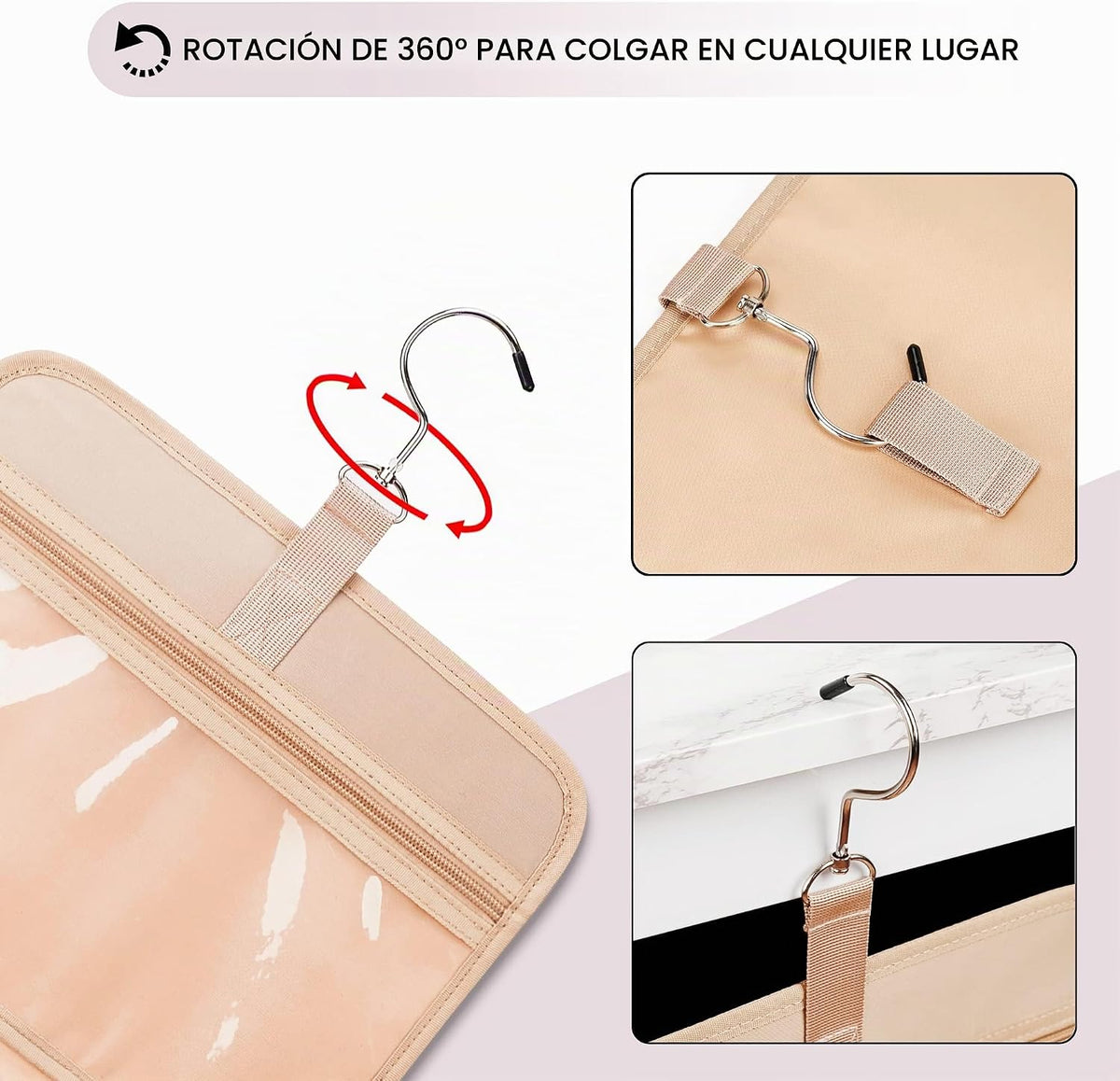 Neceser colgante de viaje para mujeres y hombres, con 6 fundas de b...