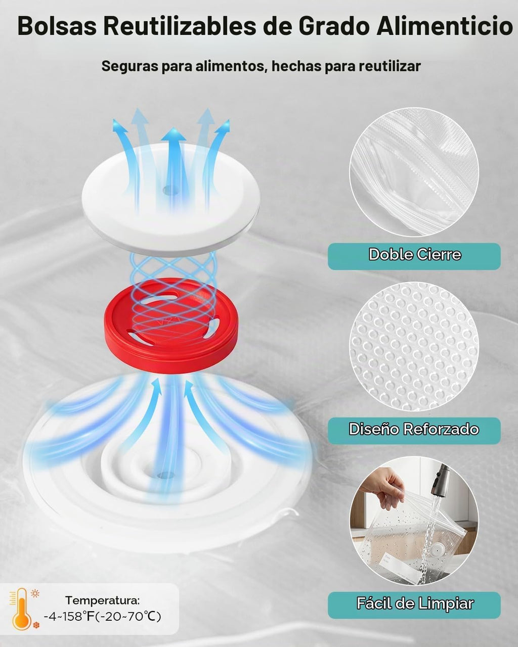 Odilona Sellador al vacío compacto para alimentos, máquina sellador...