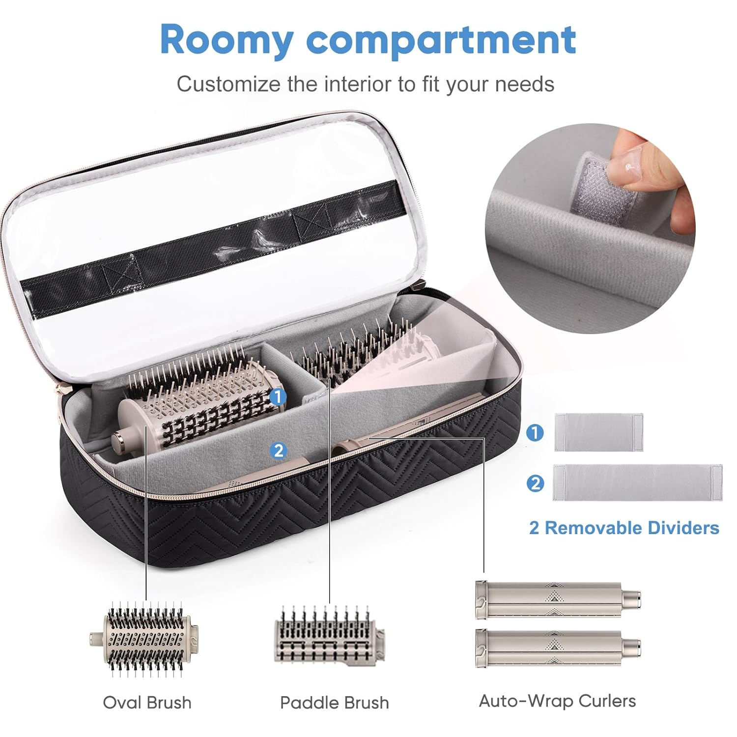 ELCUPA Estuche de viaje para herramientas para el cabello con bolsa...