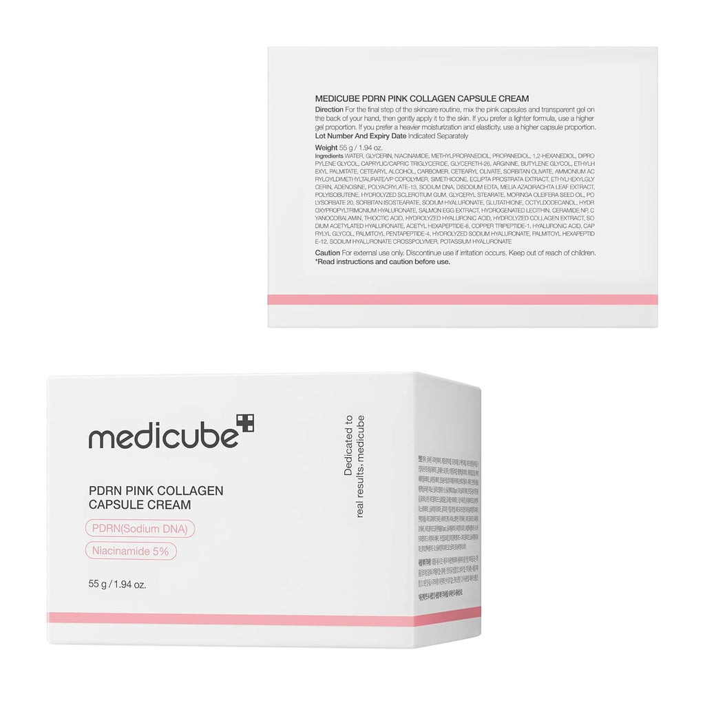 medicube Crema cápsula con salmón ADN PDRN colágeno rosa | Crema hi...