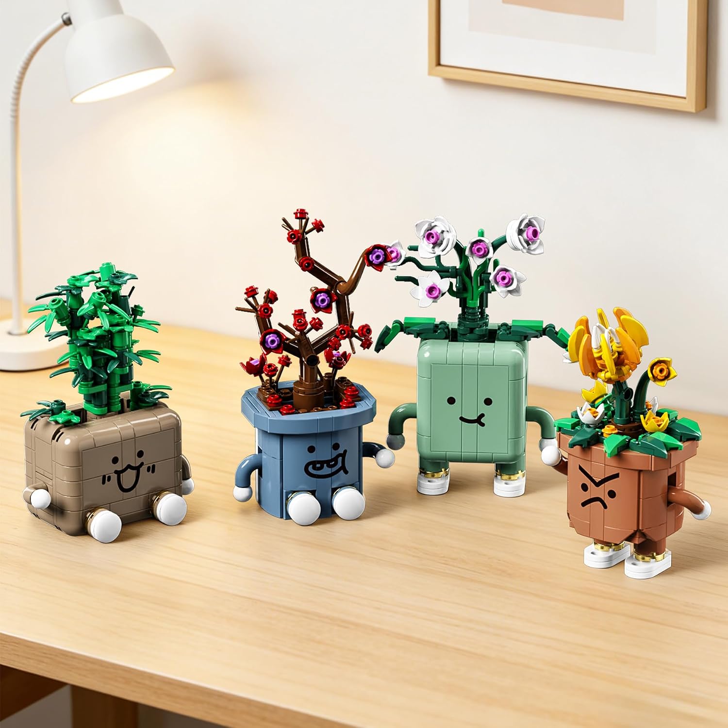 Lodikisbay Paquete de 4 botánicos de flores y plantas, colección bo...