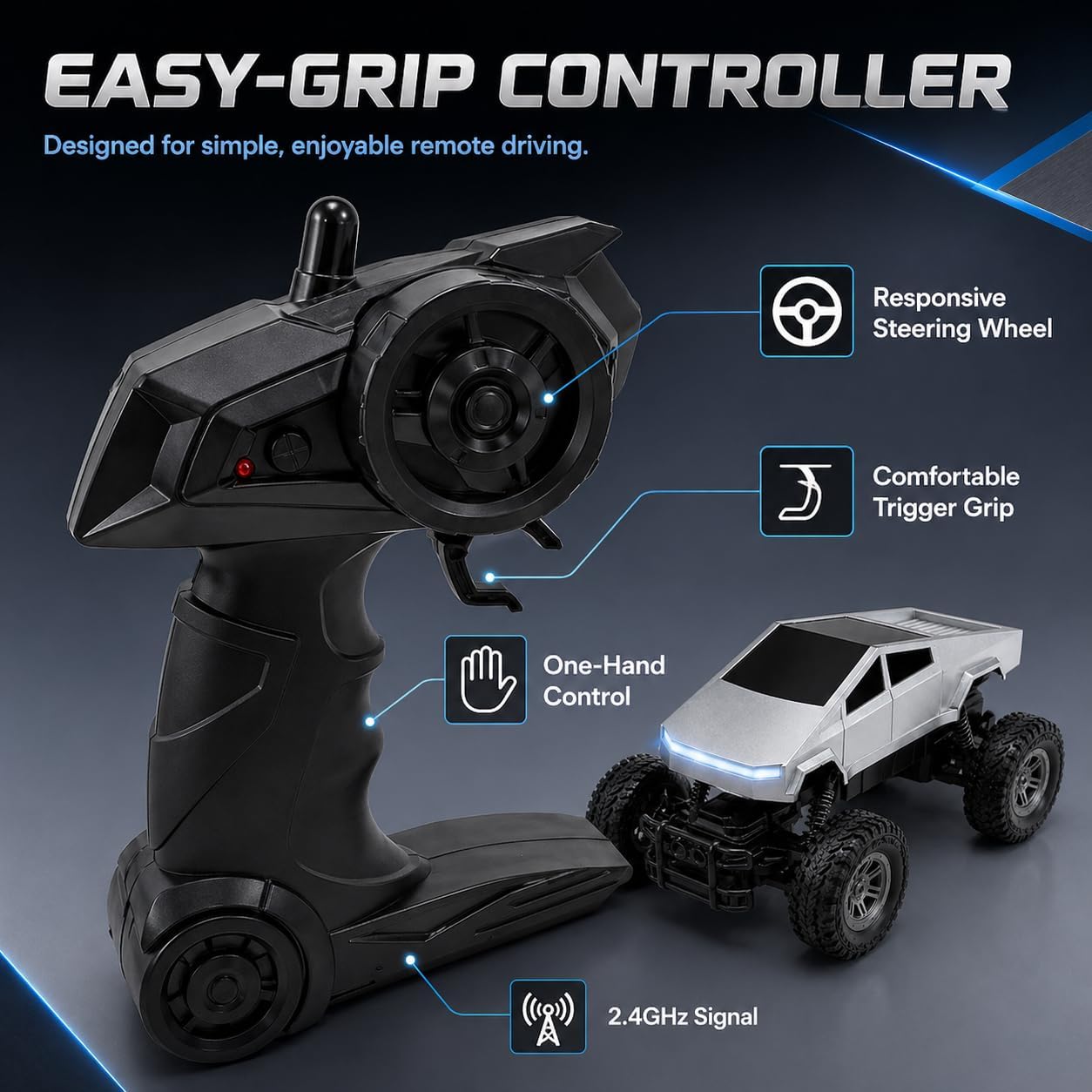 UMURSIM Coche de control remoto, camión RC 1:18 para niños, juguete...