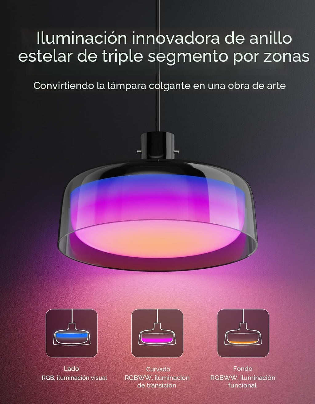 Govee Lámpara colgante para isla de cocina, iluminación inteligente...